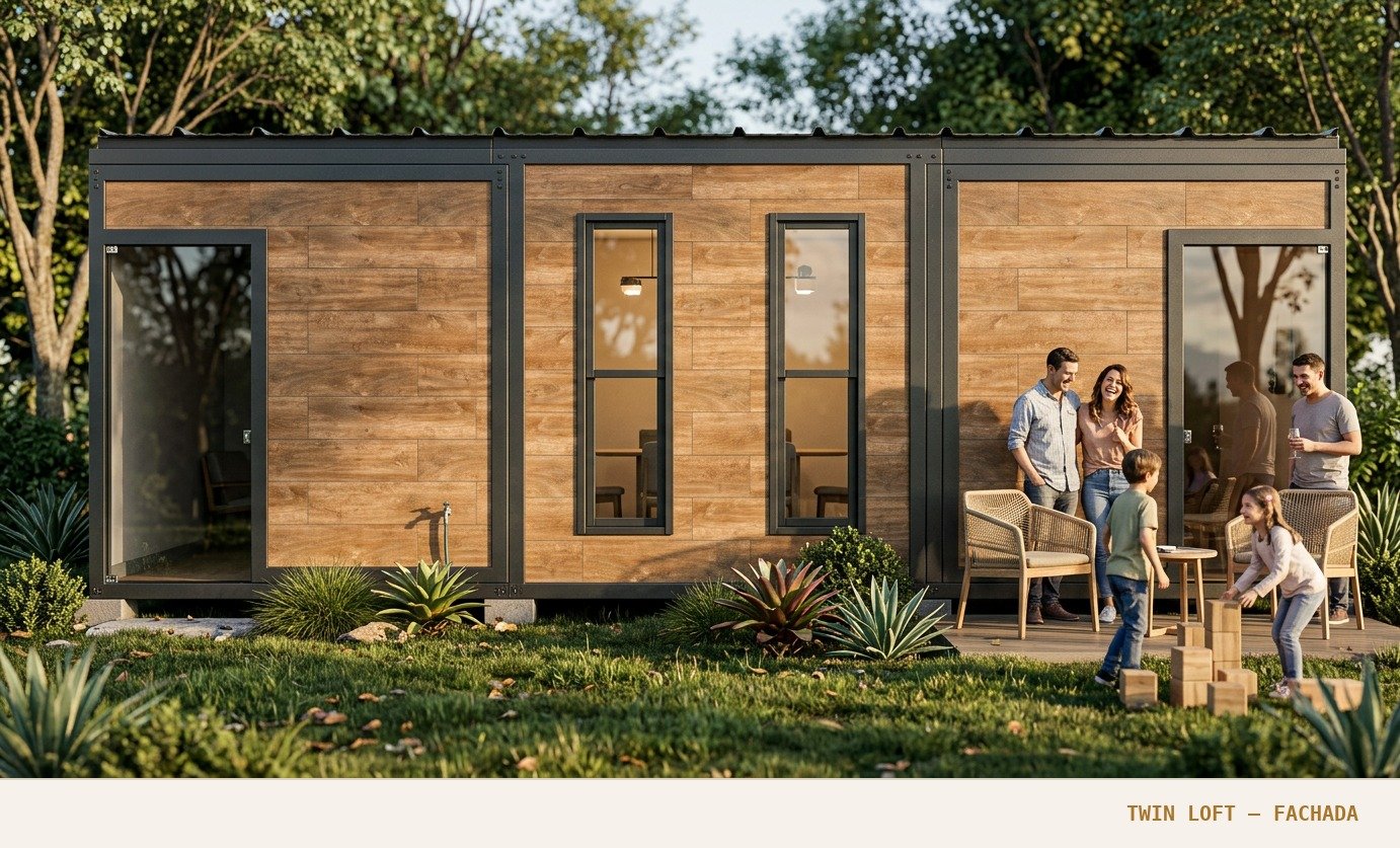 Fachada frontal com deck