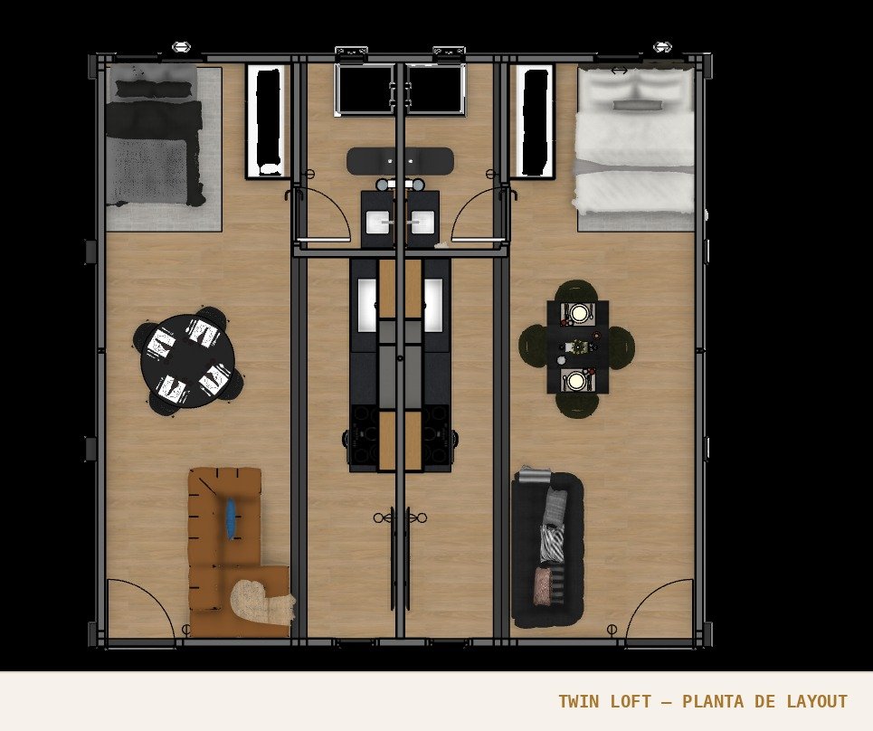 Planta de layout do Twin Loft